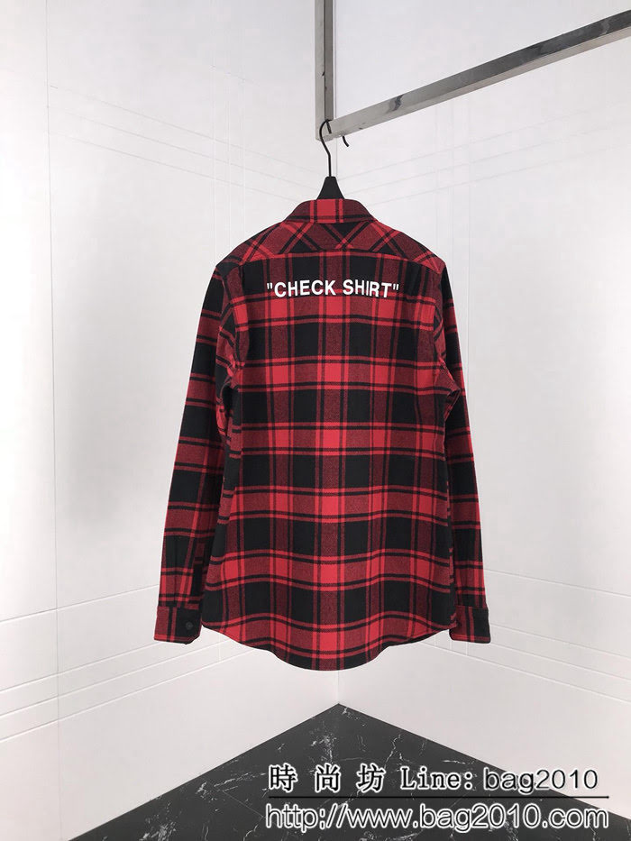 OFF-white18fw 代購級別 格子襯衫 情侶款 ydi1106